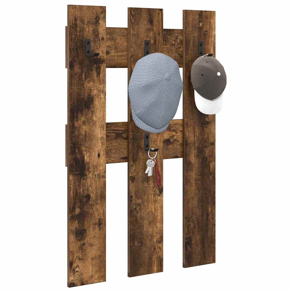 Vegghengt kleshenger Røkt eik 65 x 3 x 100 cm Konstruert tre