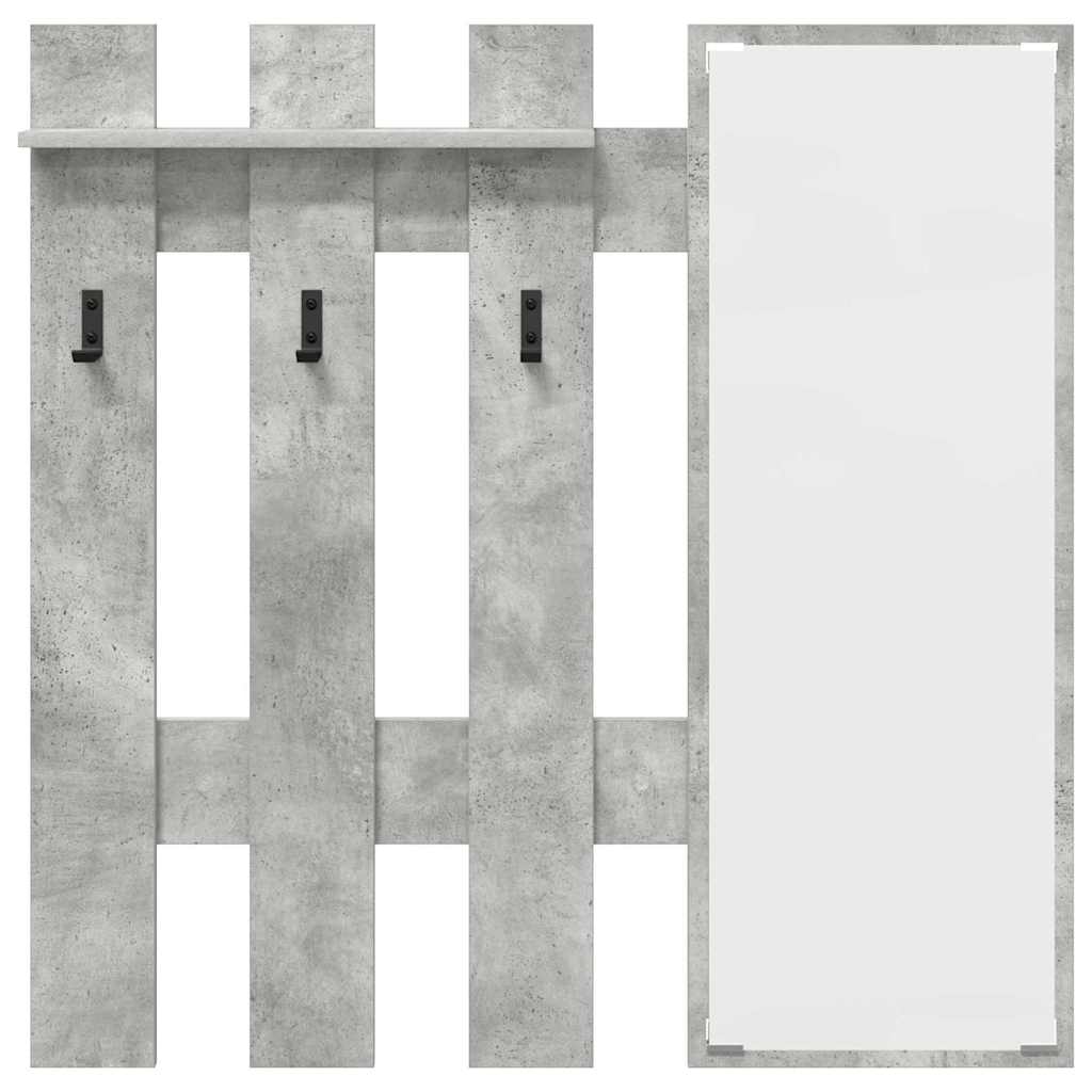 Vegghengt kleshenger Betonggrå 100 x 10 x 100 cm Konstruert tre