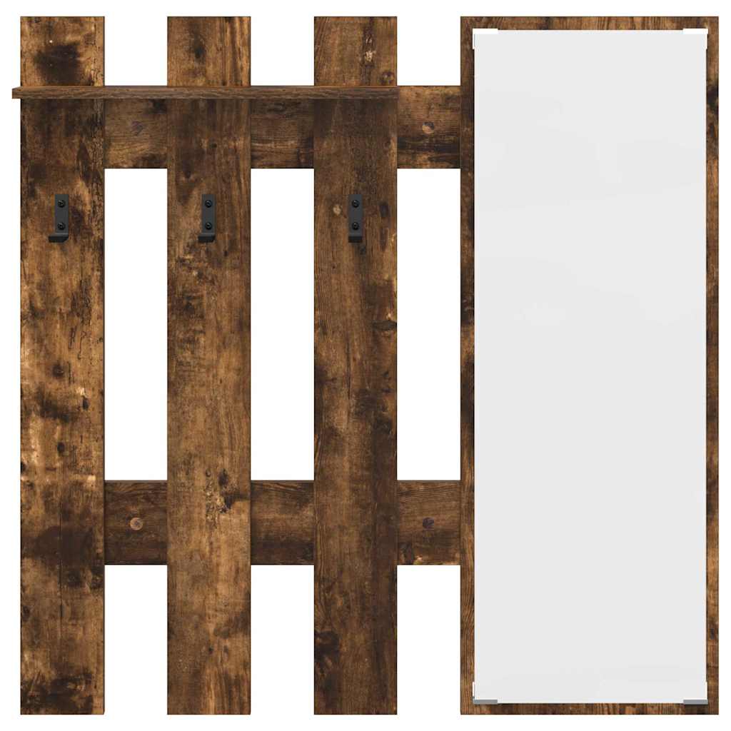 Vegghengt kleshenger Røkt eik 100 x 10 x 100 cm Konstruert tre