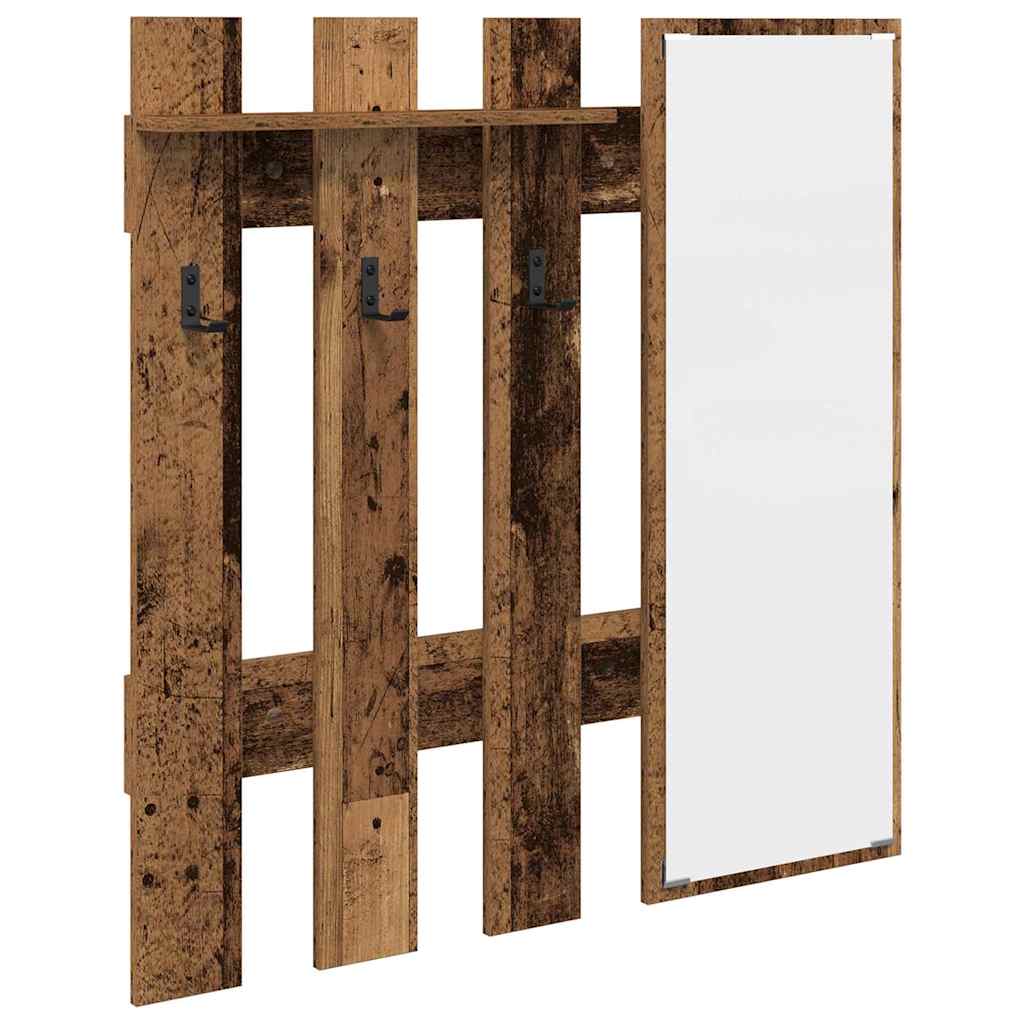 Vegghengt kleshenger Veggmontert Gammel tre 100 x 10 x 100 cm