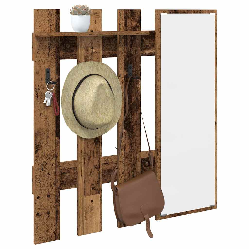 Vegghengt kleshenger Veggmontert Gammel tre 100 x 10 x 100 cm