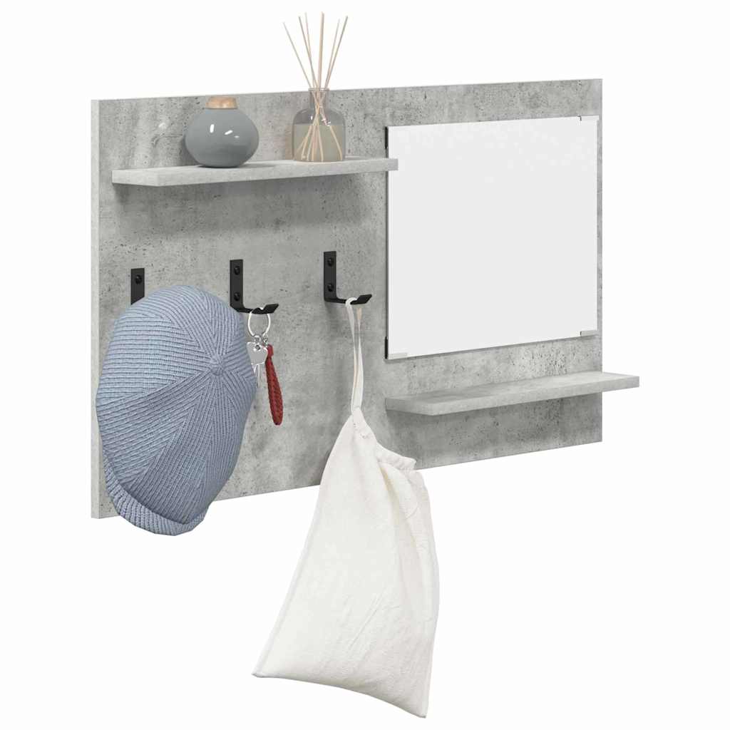 Vegghengt kleshenger Betonggrå 90 x 10 x 50 cm Konstruert tre