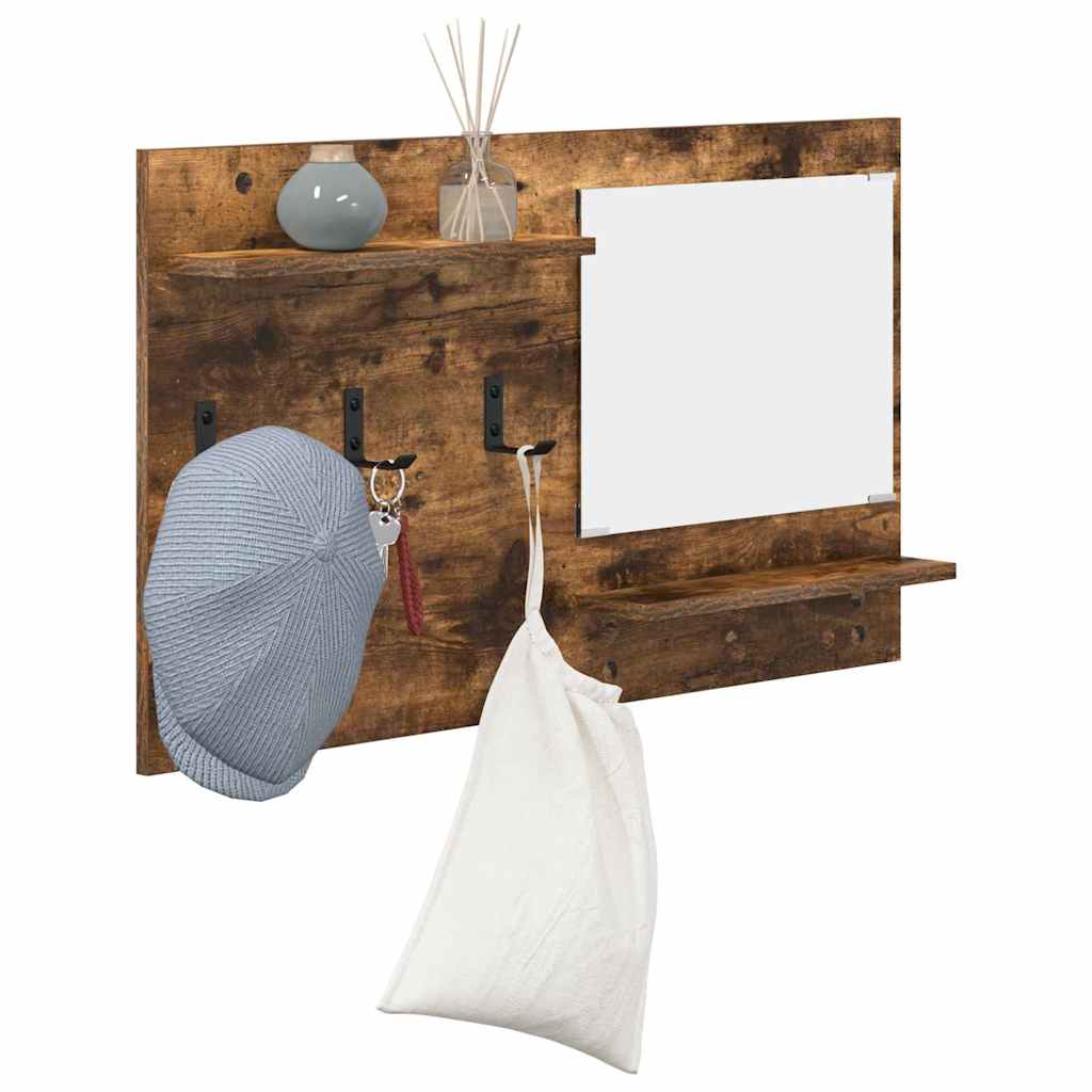 Vegghengt kleshenger Røkt eik 90 x 10 x 50 cm Konstruert tre