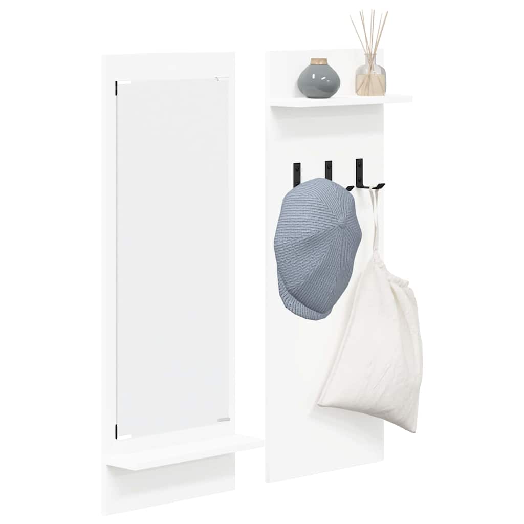 Vegghengt kleshenger Hvit 70 x 10 x 90 cm Konstruert tre