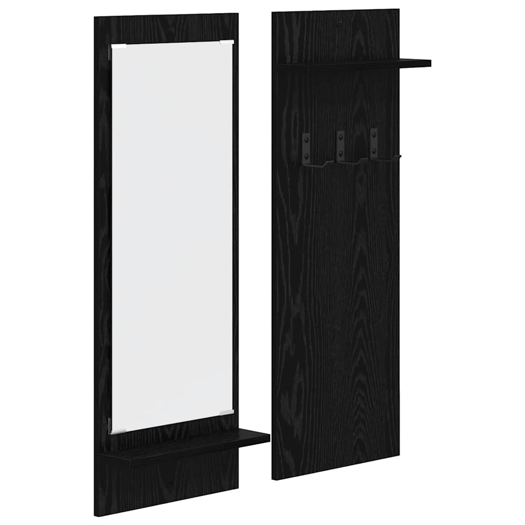 Vegghengt kleshenger Svart eik 70 x 10 x 90 cm Konstruert tre