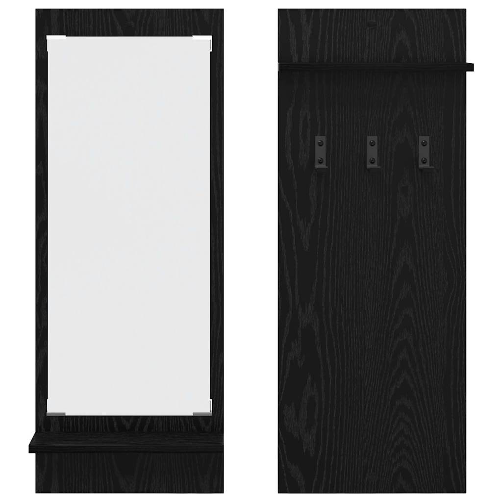 Vegghengt kleshenger Svart eik 70 x 10 x 90 cm Konstruert tre