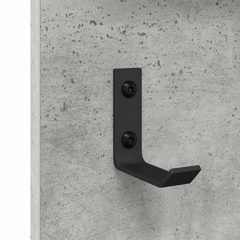 Vegghengt kleshenger Betonggrå 70 x 10 x 90 cm Konstruert tre