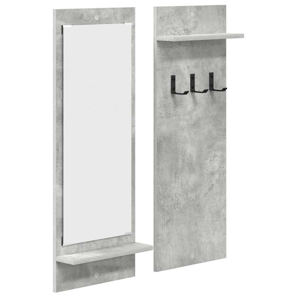 Vegghengt kleshenger Betonggrå 70 x 10 x 90 cm Konstruert tre