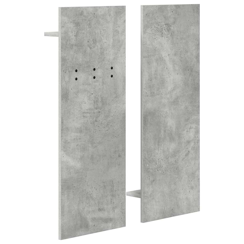 Vegghengt kleshenger Betonggrå 70 x 10 x 90 cm Konstruert tre