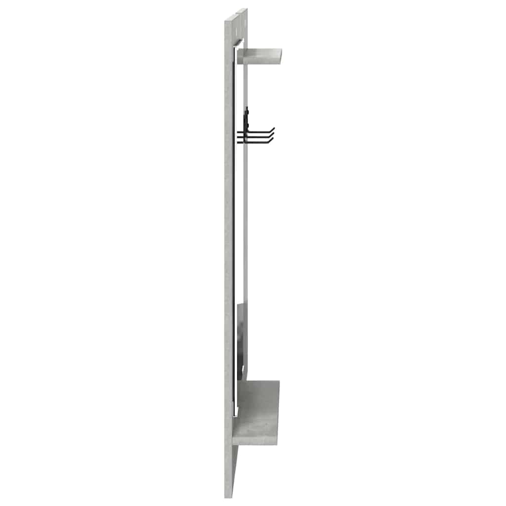 Vegghengt kleshenger Betonggrå 70 x 10 x 90 cm Konstruert tre