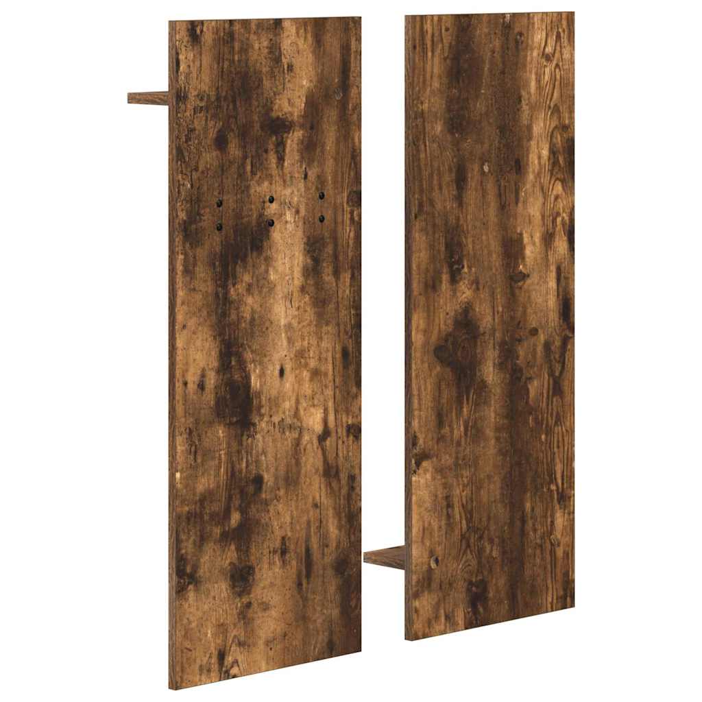 Vegghengt kleshenger Røkt eik 70 x 10 x 90 cm Konstruert tre