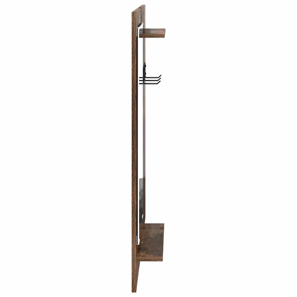 Vegghengt kleshenger Røkt eik 70 x 10 x 90 cm Konstruert tre
