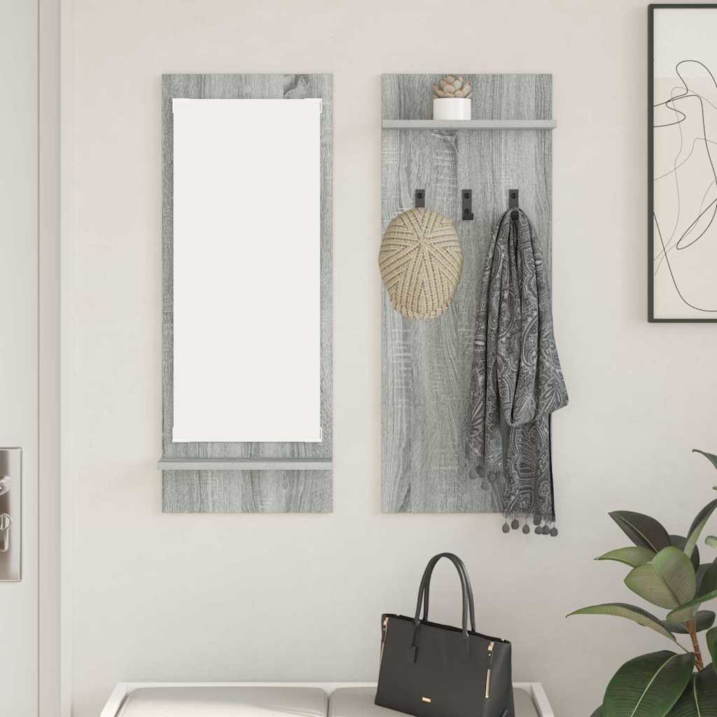 Vegghengt kleshenger Grå sonoma 70 x 10 x 90 cm Konstruert tre