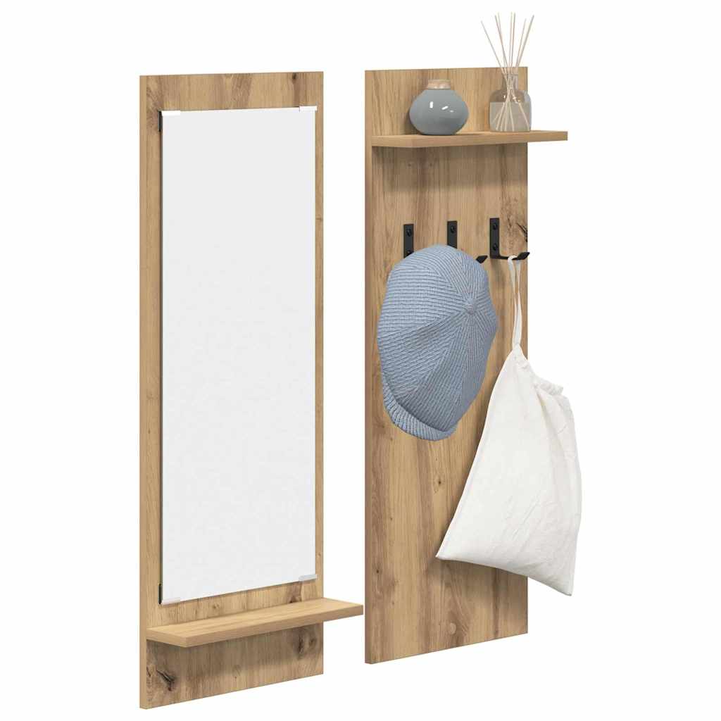 Vegghengt kleshenger artisan eik 70 x 10 x 90 cm Konstruert tre