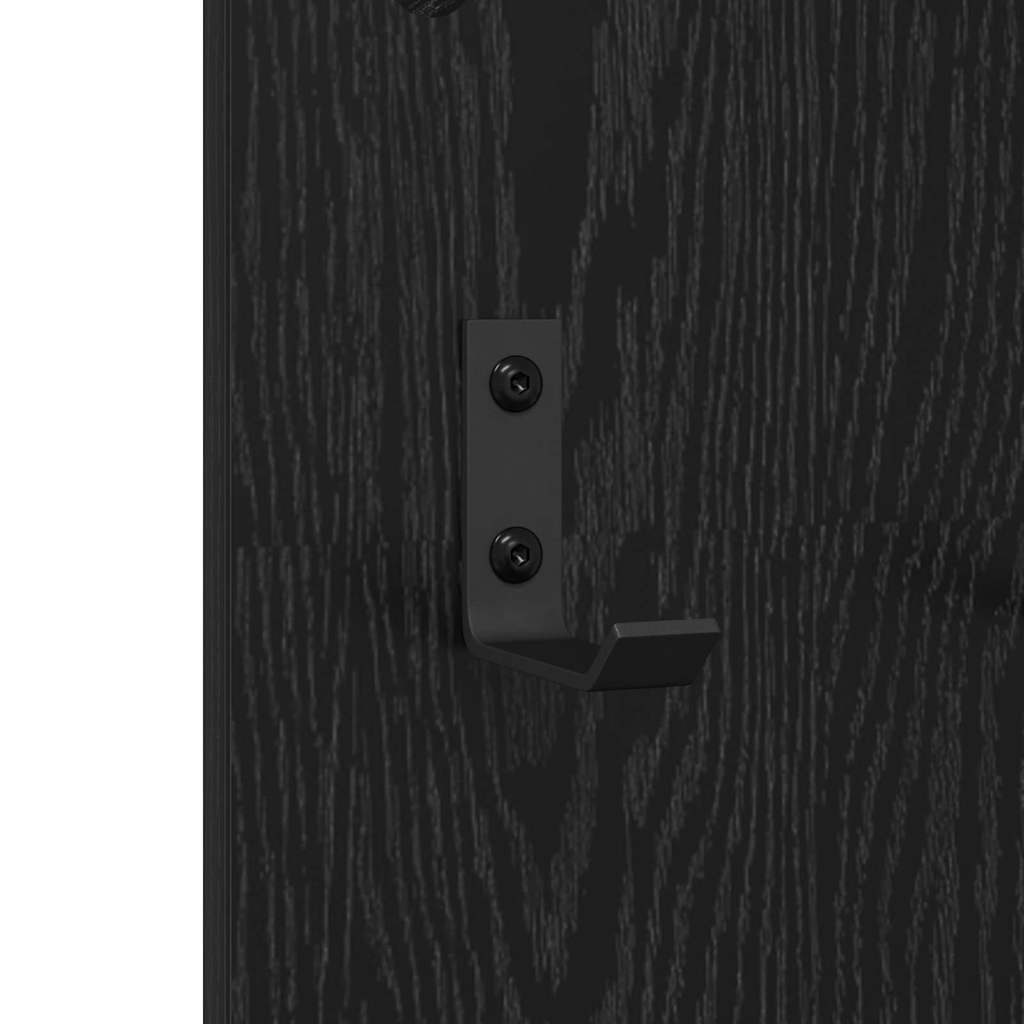 Vegghengt kleshenger Svart Eik 96 x 1,5 x 90 cm Konstruert tre