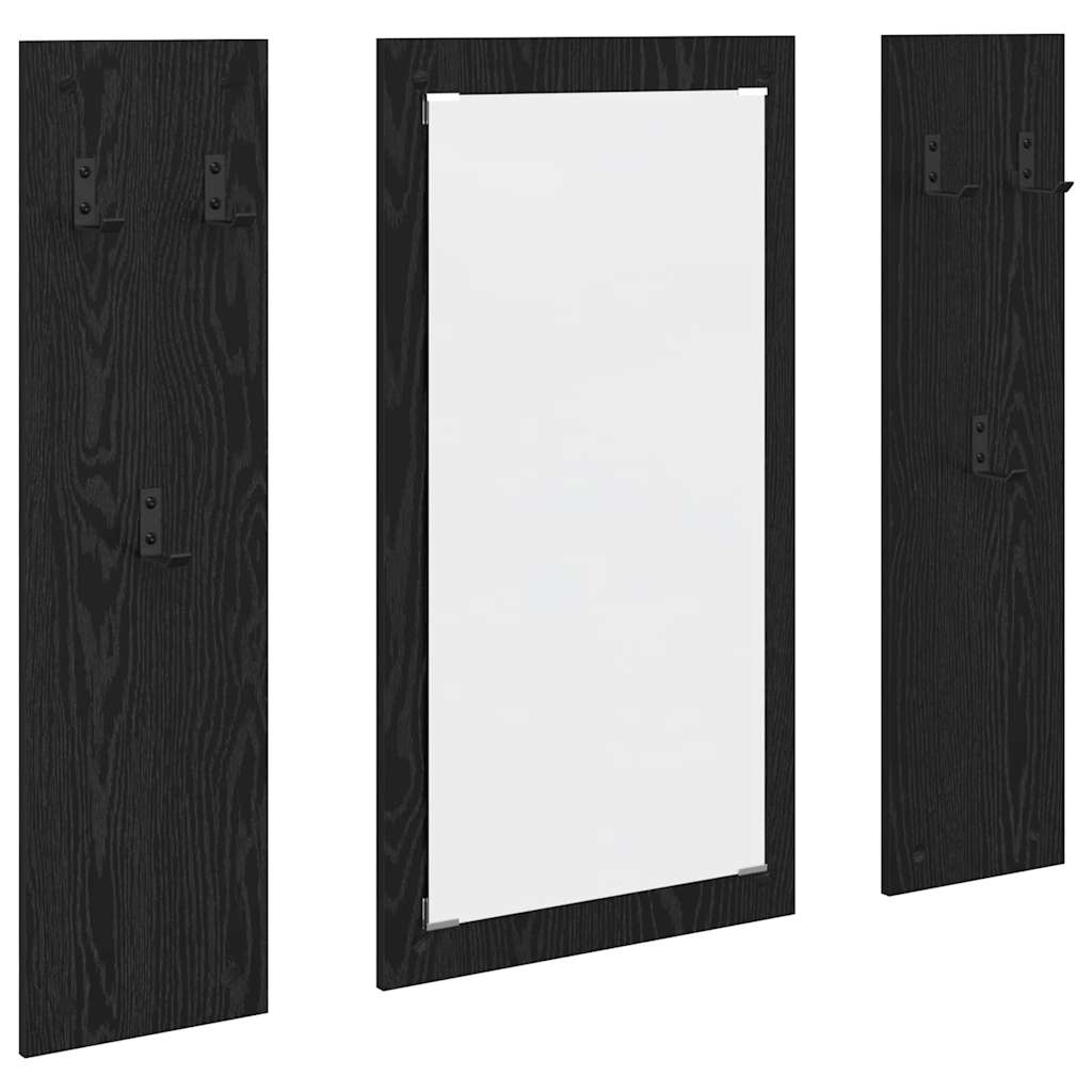 Vegghengt kleshenger Svart Eik 96 x 1,5 x 90 cm Konstruert tre