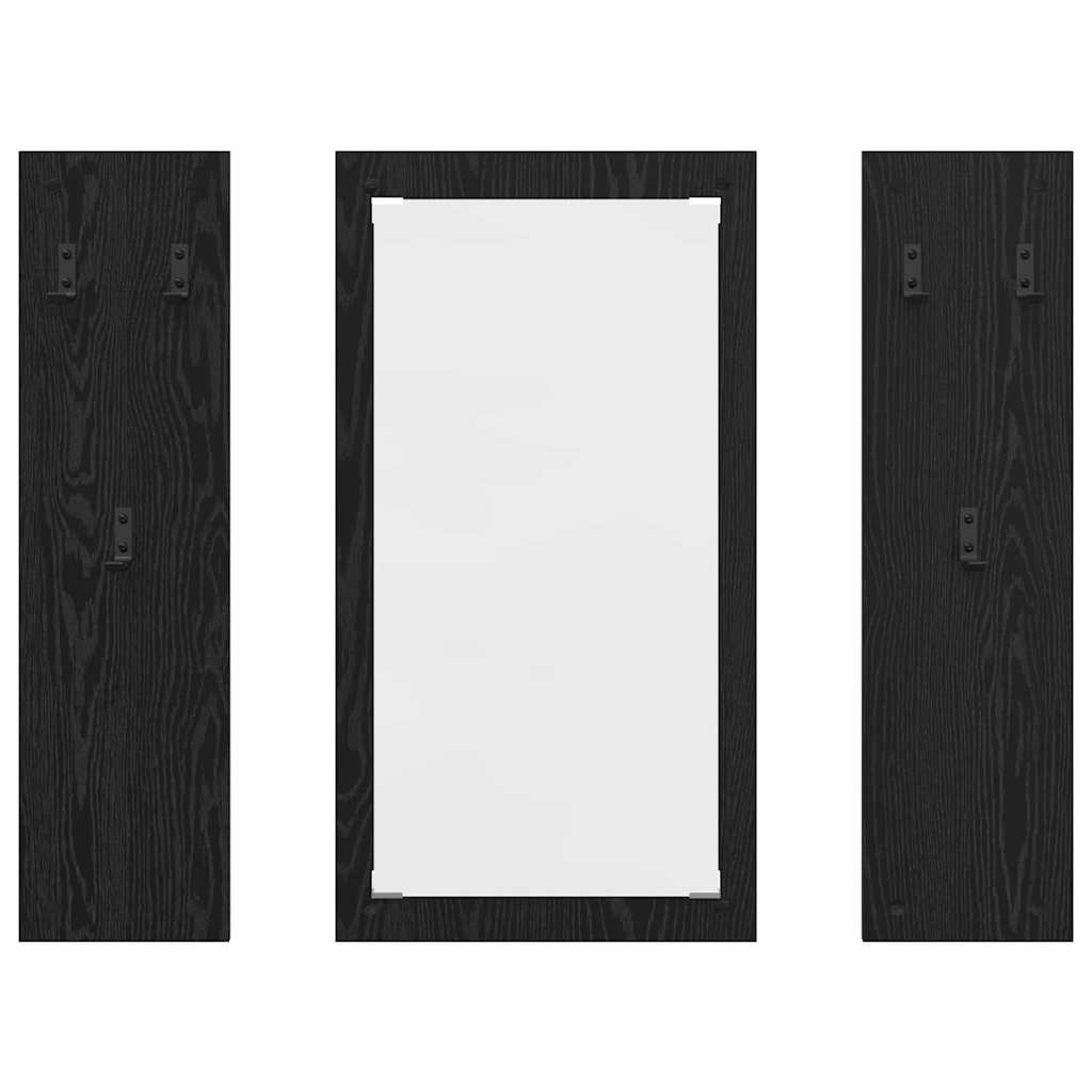 Vegghengt kleshenger Svart Eik 96 x 1,5 x 90 cm Konstruert tre