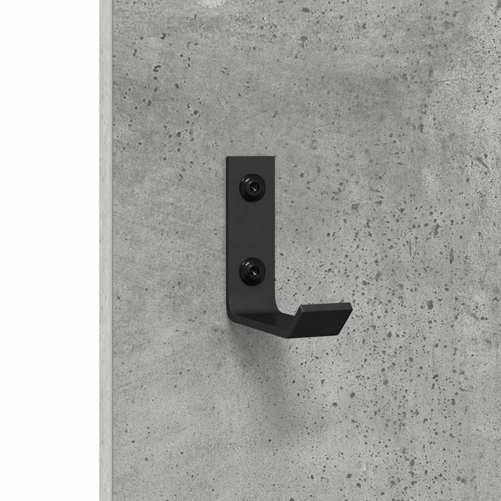 Vegghengt kleshenger Betonggrå 96 x 1.5 x 90 cm Konstruert tre