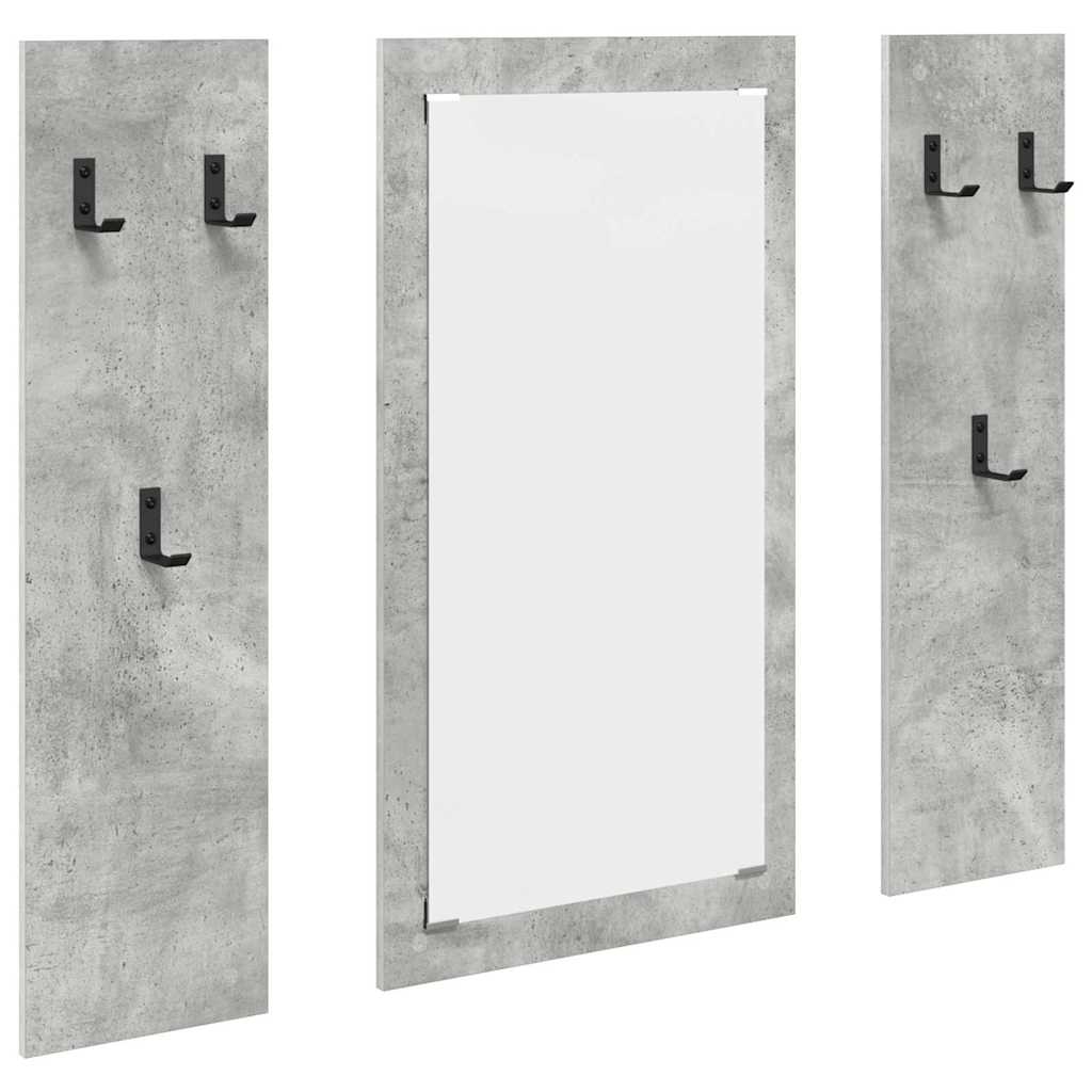 Vegghengt kleshenger Betonggrå 96 x 1.5 x 90 cm Konstruert tre