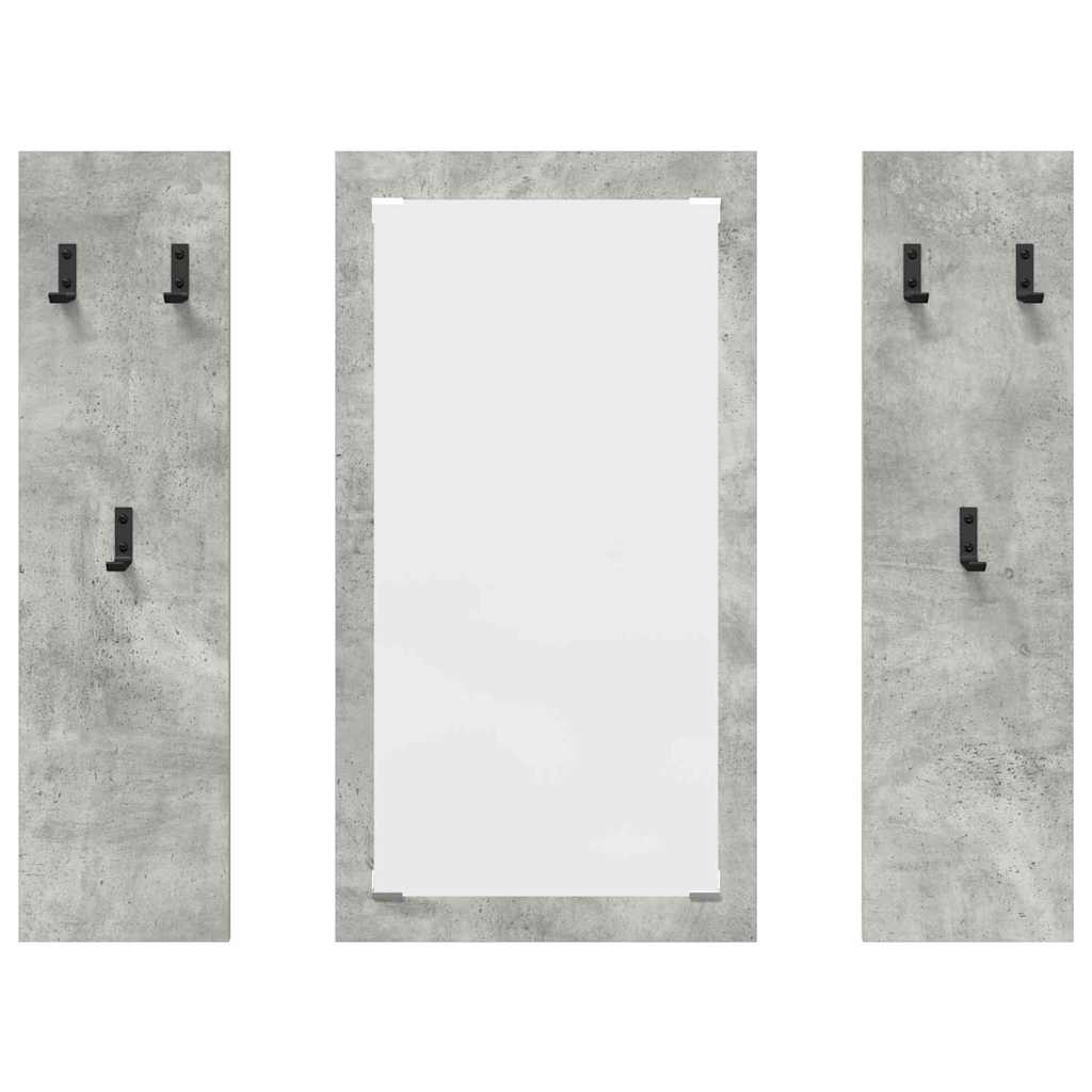 Vegghengt kleshenger Betonggrå 96 x 1.5 x 90 cm Konstruert tre