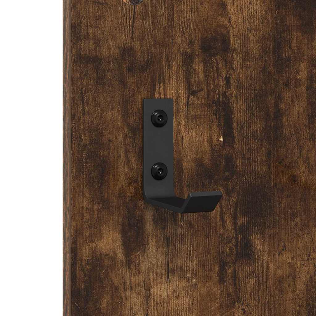 Vegghengt kleshenger Røkt eik 96 x 1.5 x 90 cm Konstruert tre