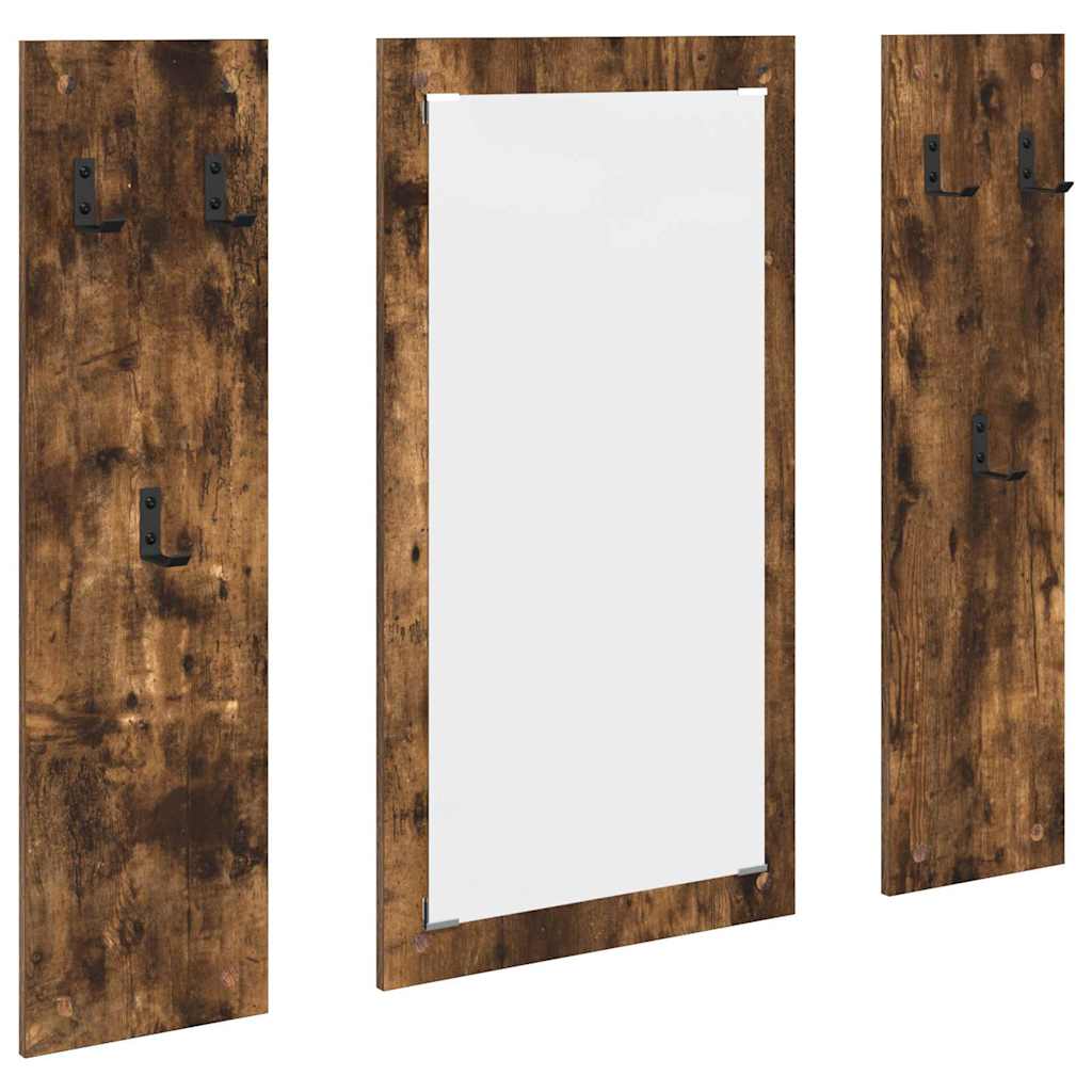 Vegghengt kleshenger Røkt eik 96 x 1.5 x 90 cm Konstruert tre