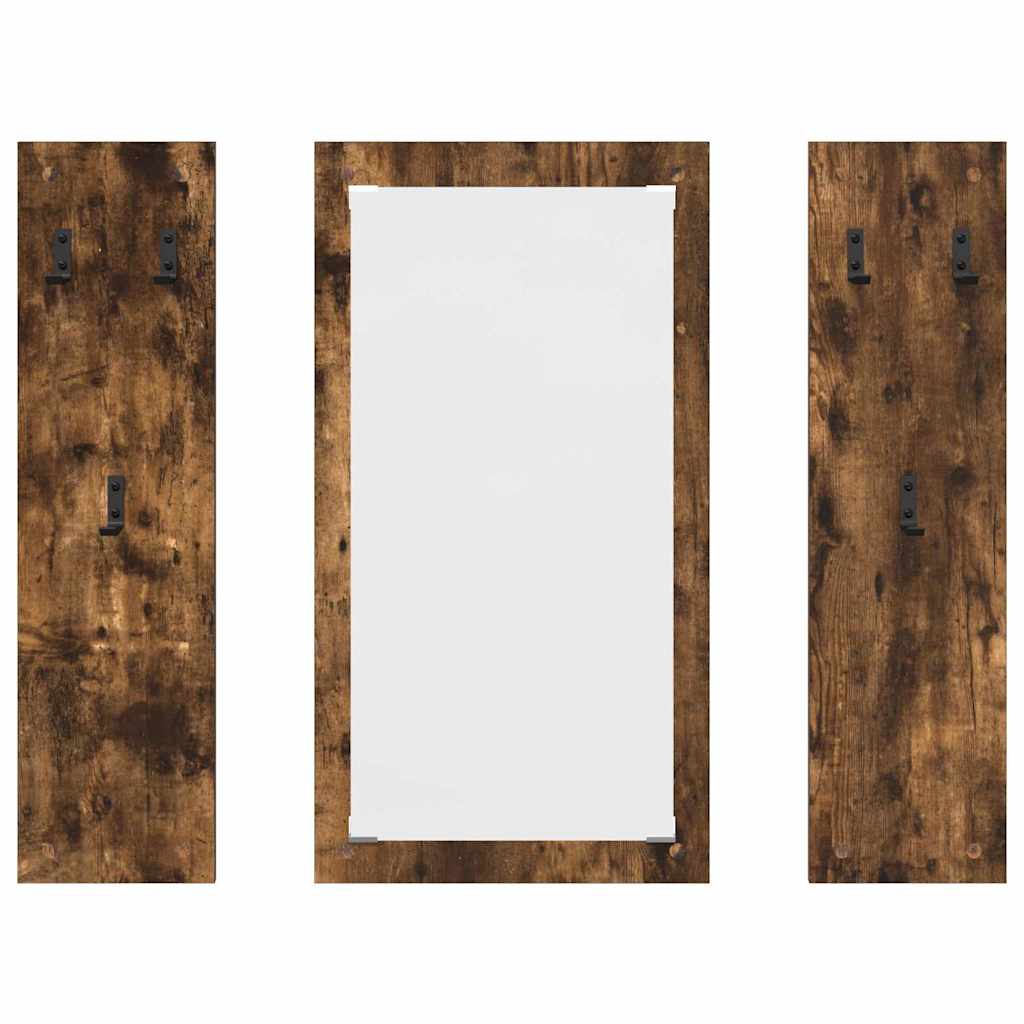 Vegghengt kleshenger Røkt eik 96 x 1.5 x 90 cm Konstruert tre