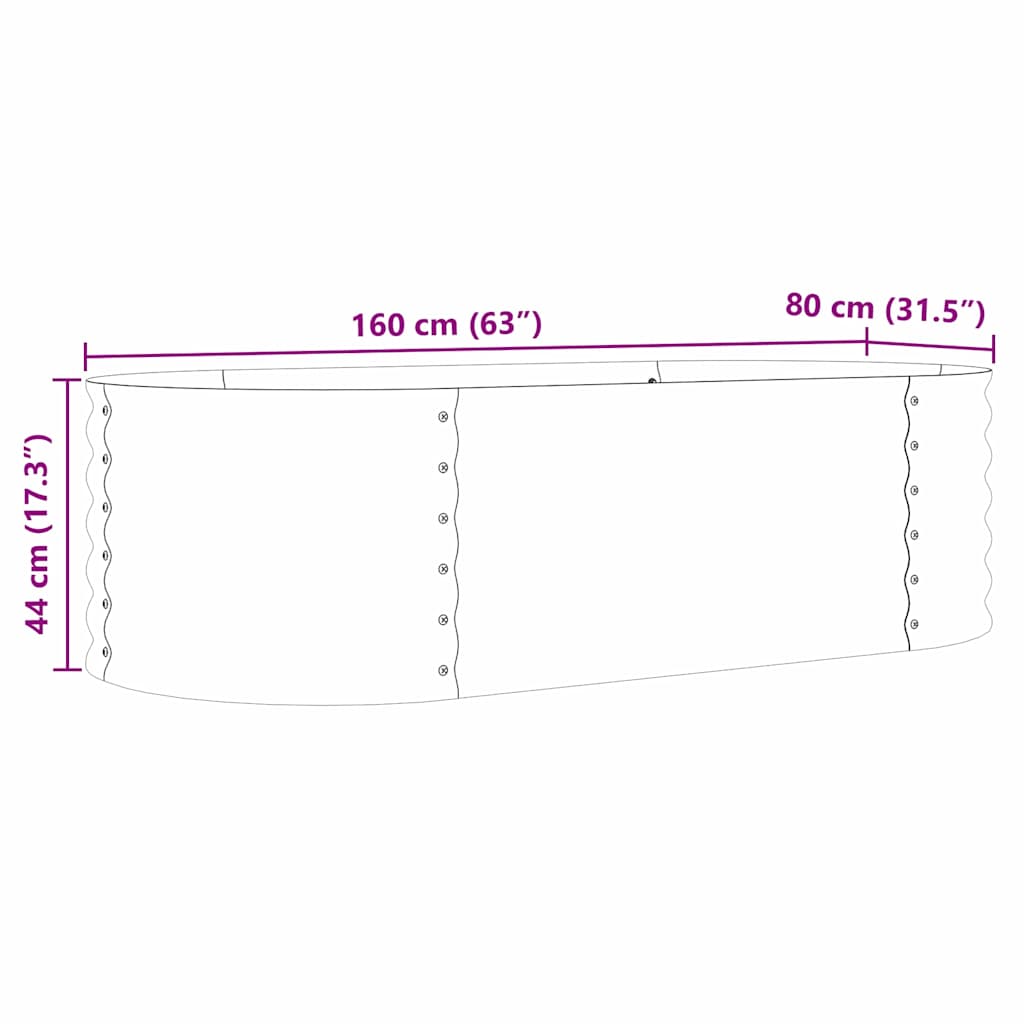 Hevet bed Brun 160 x 80 x 44 cm Stål