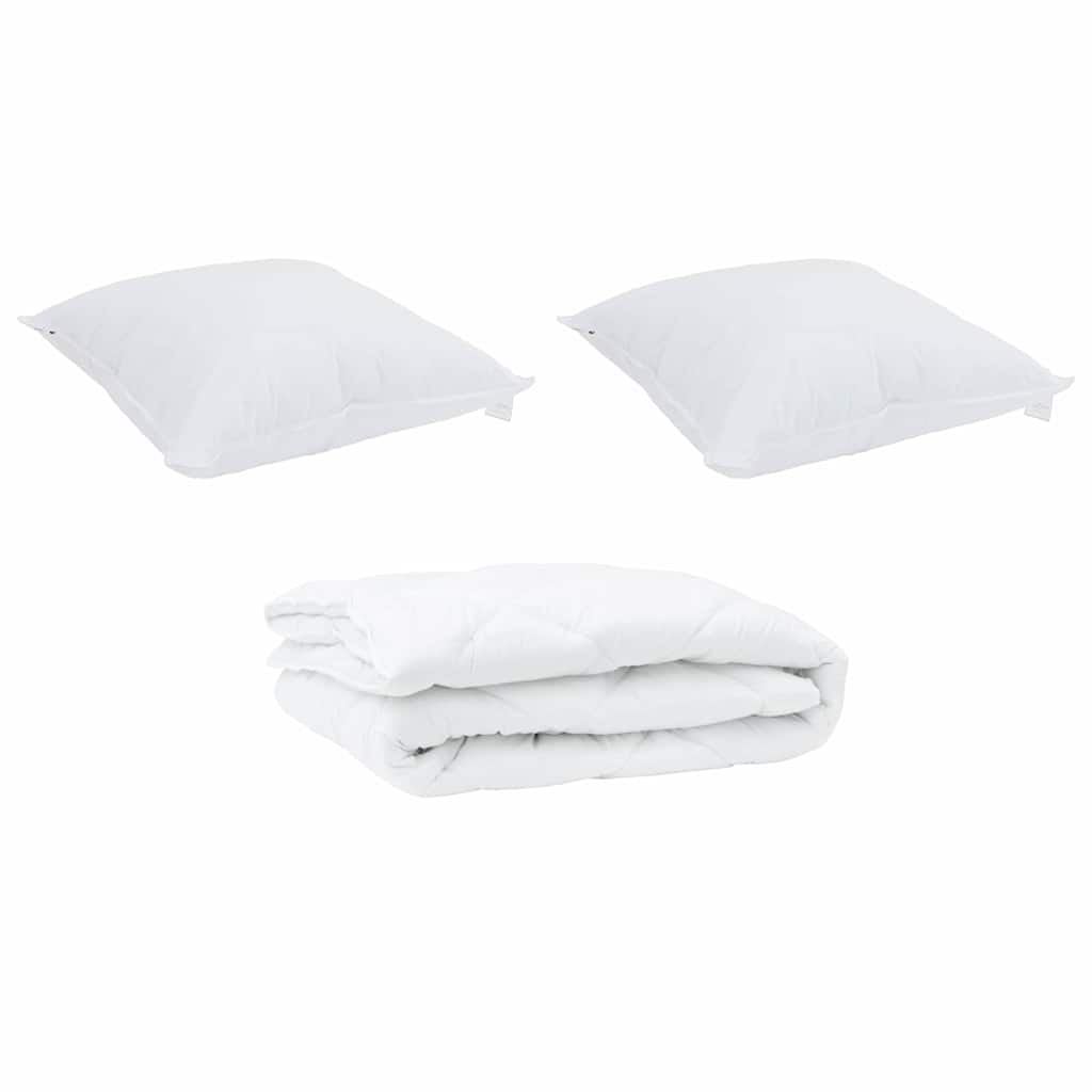 Allsesong dyne med pute 3 pcs Hvit Mikrofiber