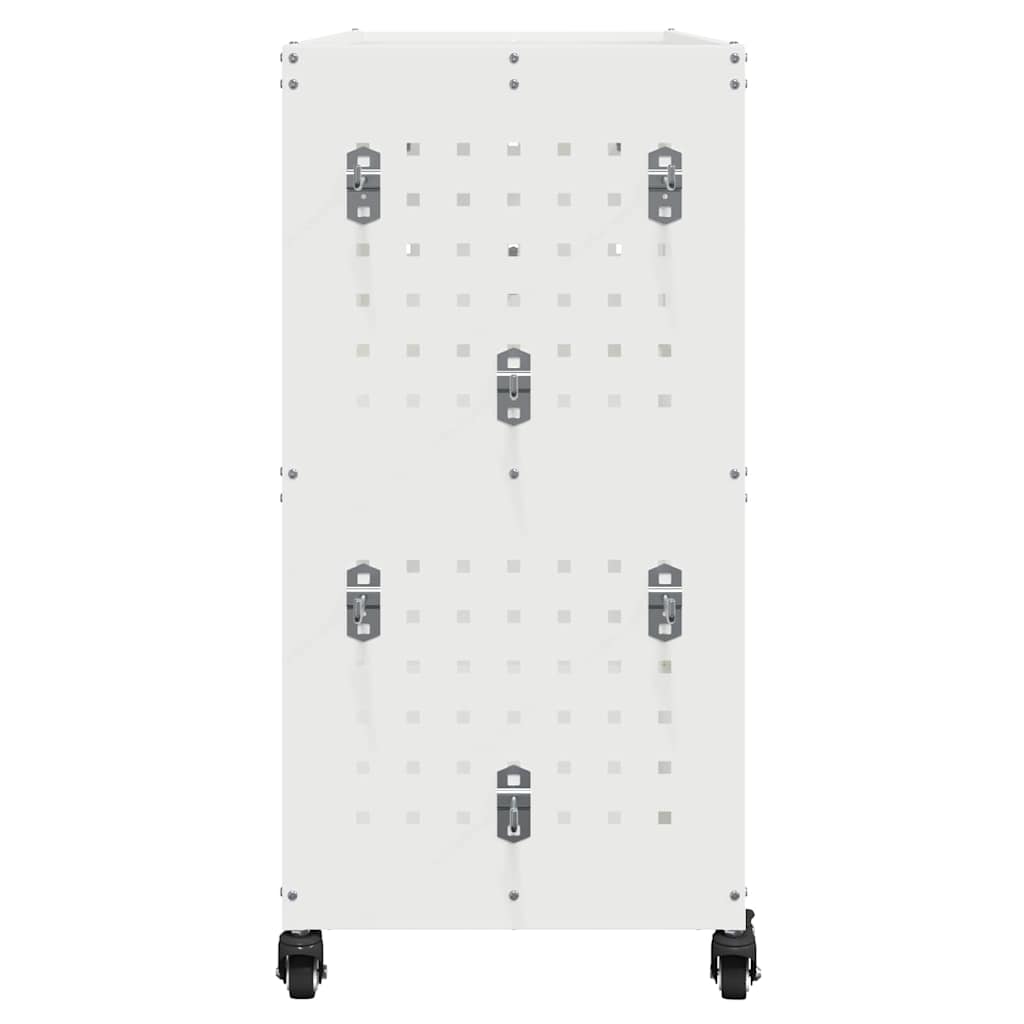 Verktøytrolley med hylle Hvit 75 x 35 x 73 cm Kaldvalsestål