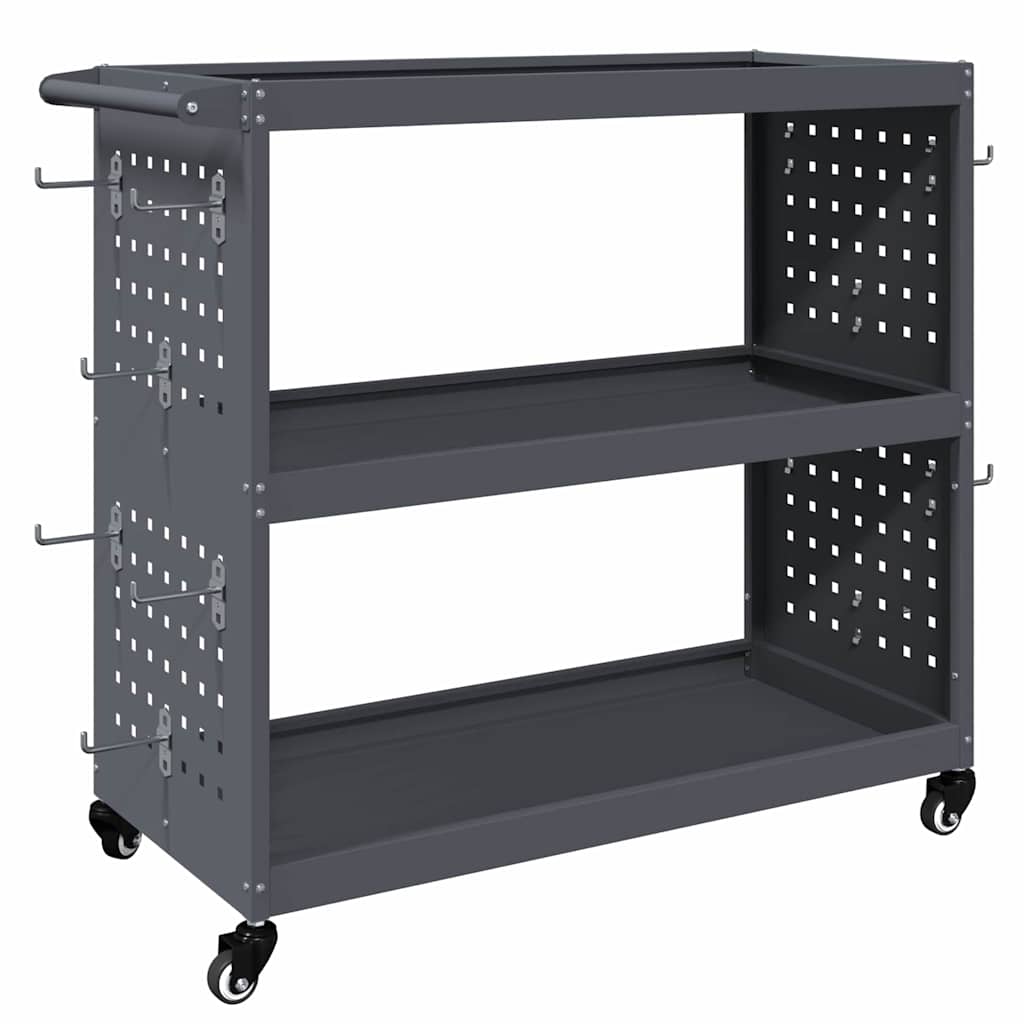 Verktøytrolley med hjul Antrasitt 75 x 35 x 73 cm Kaldvalsestål