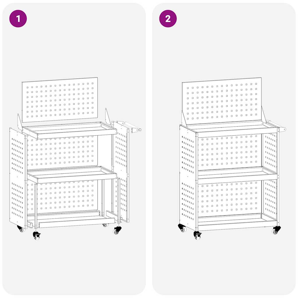 Verktøytrolley Olivengrønn 65 x 35 x 111 cm Kaldvalsestål