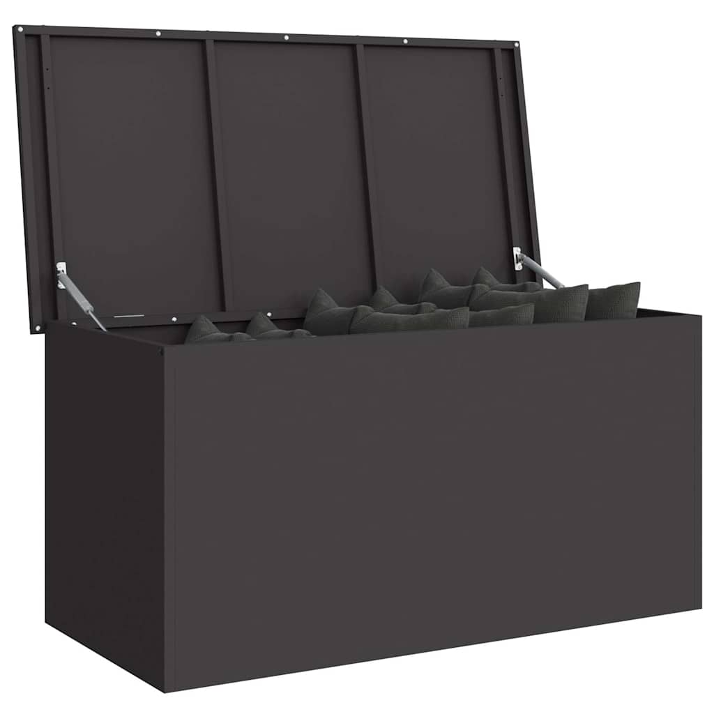 Hageoppbevaringsputeeske Stål 100 x 50,5 x 50 cm 220 Svart