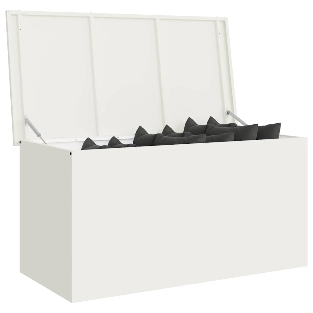 Hageoppbevaringsputeeske Stål 100 x 50,5 x 50 cm 220 Hvit