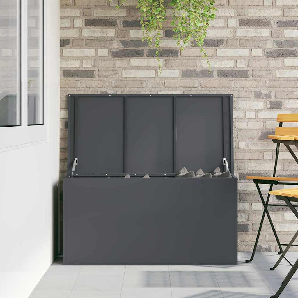 Hageoppbevaringsputeeske Stål 100 x 50,5 x 50 cm 220 Antrasitt