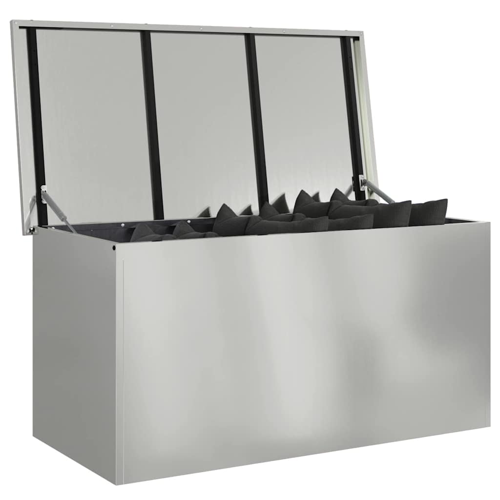 Hageoppbevaringsputeeske Stål 100 x 50,5 x 50 cm 220 sølv