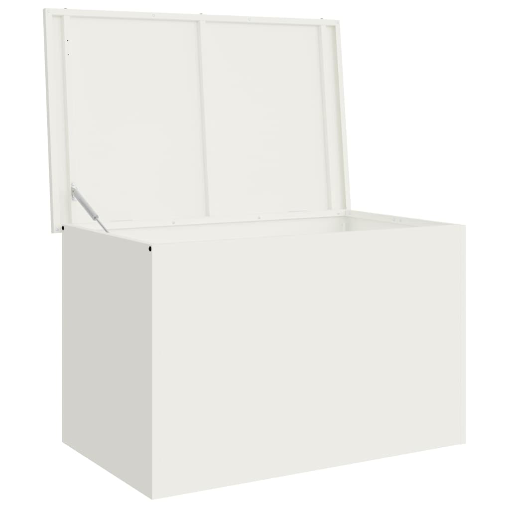Hageoppbevaringsputeeske Stål 80 x 50,5 x 50 cm 220 Hvit