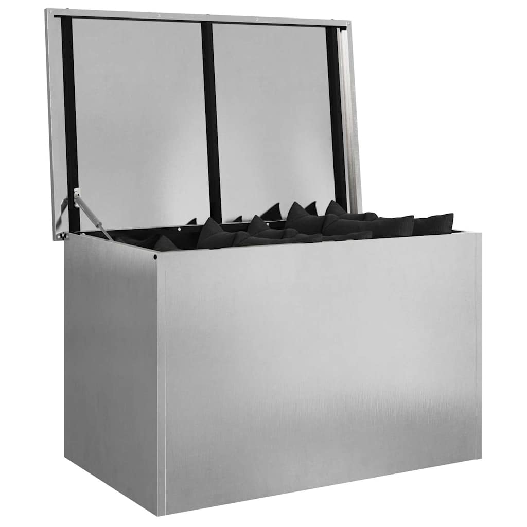 Hageoppbevaringsputeeske Stål 80 x 50,5 x 50 cm 220 sølv