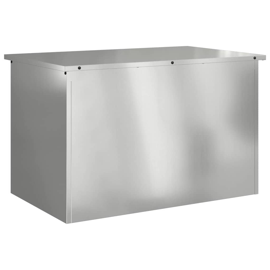 Hageoppbevaringsputeeske Stål 80 x 50,5 x 50 cm 175 L sølv