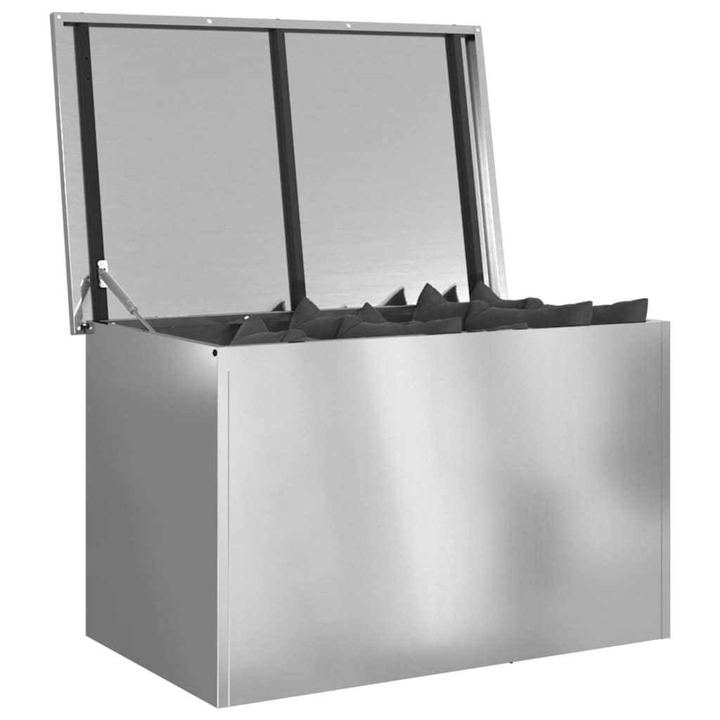 Hageoppbevaringsputeeske Stål 80 x 50,5 x 50 cm 175 L sølv