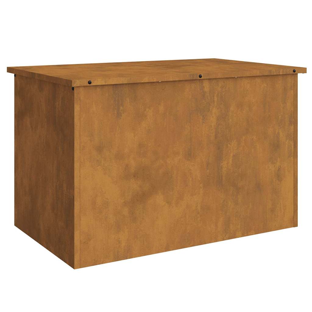 Hageoppbevaringsputeeske Stål 80 x 50,5 x 50 cm Rusten