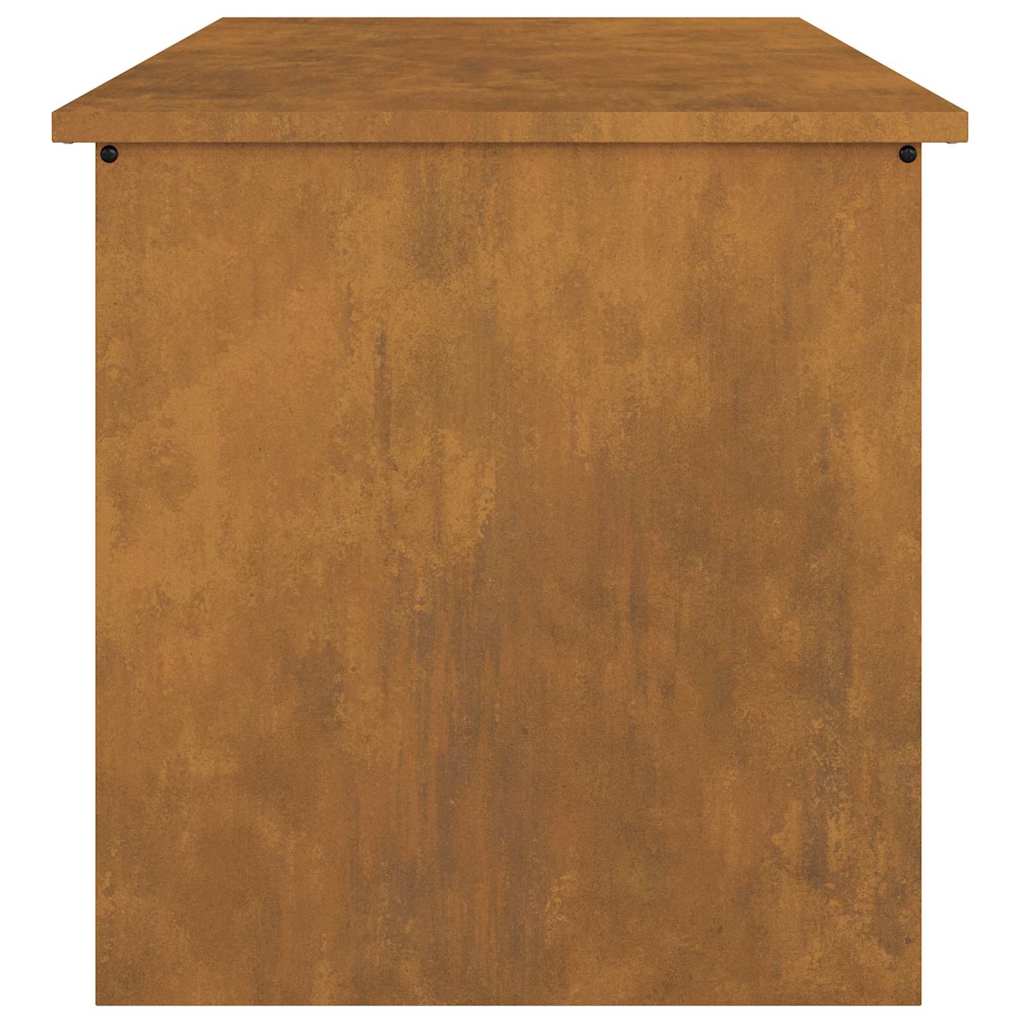 Hageoppbevaringsputeeske Stål 80 x 50,5 x 50 cm Rusten