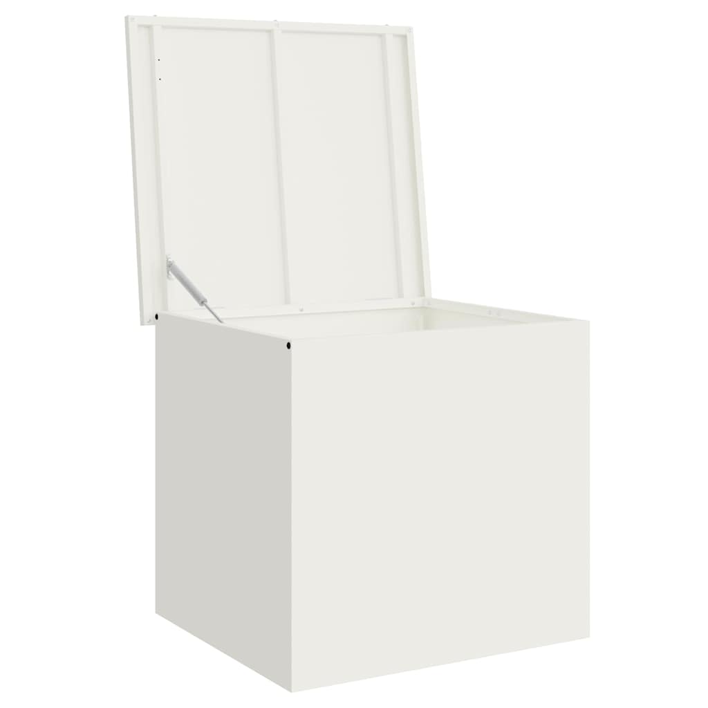 Hageoppbevaringsputeeske Stål 55 x 50,5 x 50 cm 220 Hvit