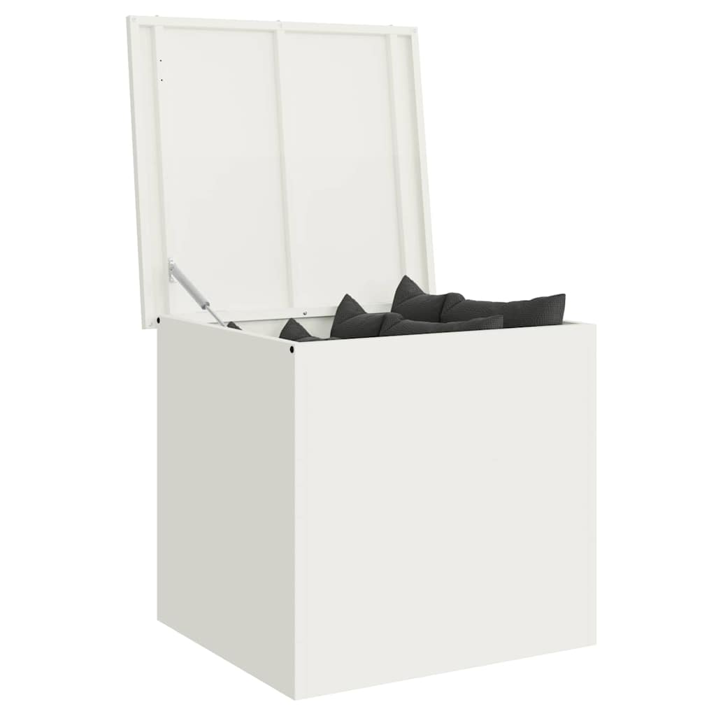 Hageoppbevaringsputeeske Stål 55 x 50,5 x 50 cm 220 Hvit