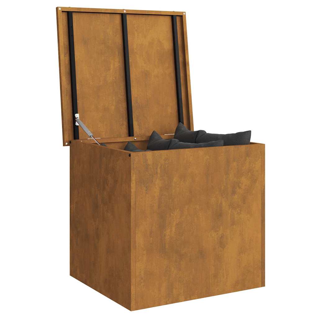Hageoppbevaringsputeeske Stål 55 x 50,5 x 50 cm 220 Rusten