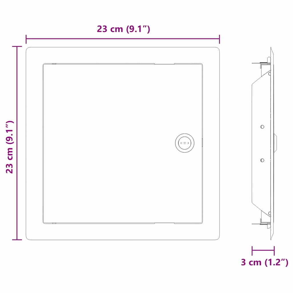 Tilgangspanel 2 pcs Hvit 23 x 23 x 3 cm Stål
