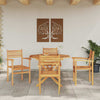 Hage stabelstoler 4 pcs Brun 55.5 x 55.5 x 90 cm Heltre teak