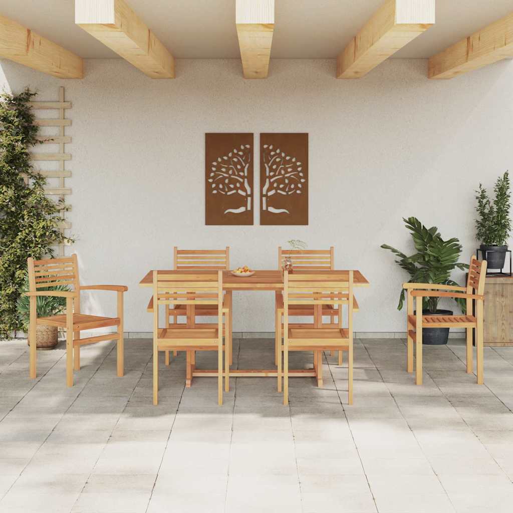 Stol 6 pcs Brun 56 x 55 x 90.5 cm Massivt Teaktre