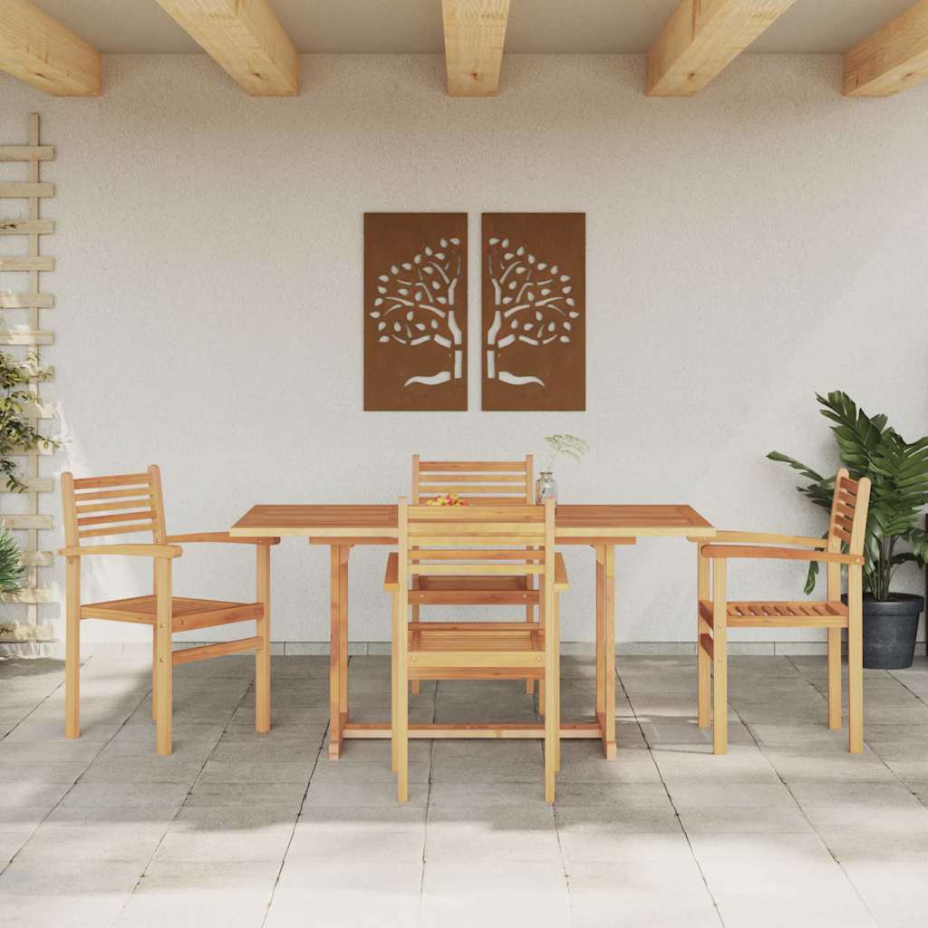 Hage Spisegruppe 5 pcs Naturlig Solid akasietre