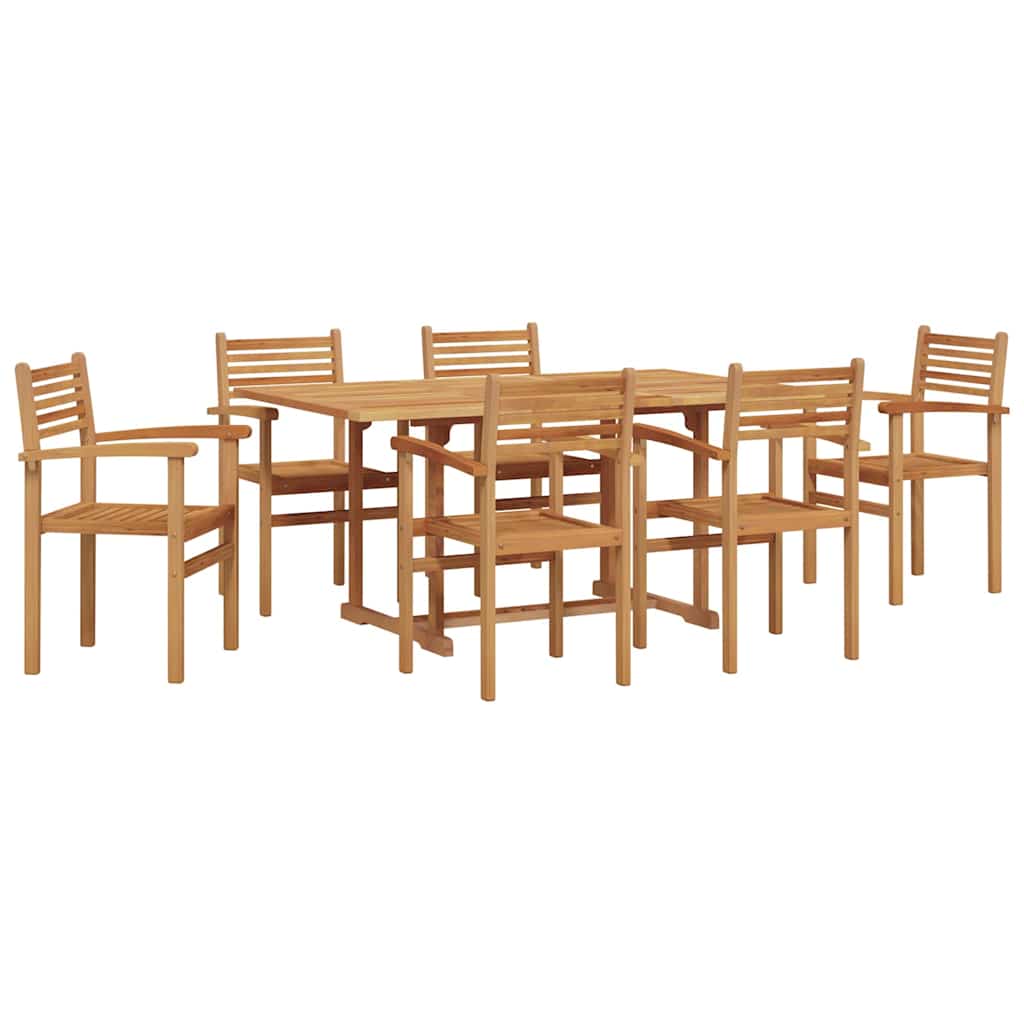 Hage Spisegruppe 7 pcs Naturlig Solid akasietre